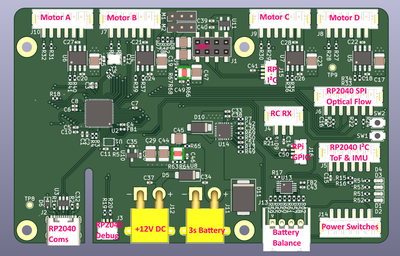 PCB Top with Labeled Connectors