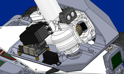 Isometric Render with Cover Hidden: Detailed view of the robot’s attachment with its protective cover removed to reveal internal mechanisms